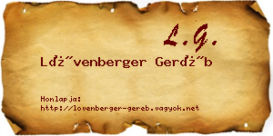 Lövenberger Geréb névjegykártya